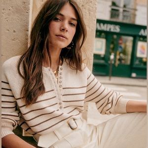Sezane Léontine jumper camel/ecru size small